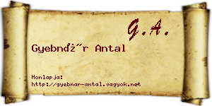 Gyebnár Antal névjegykártya